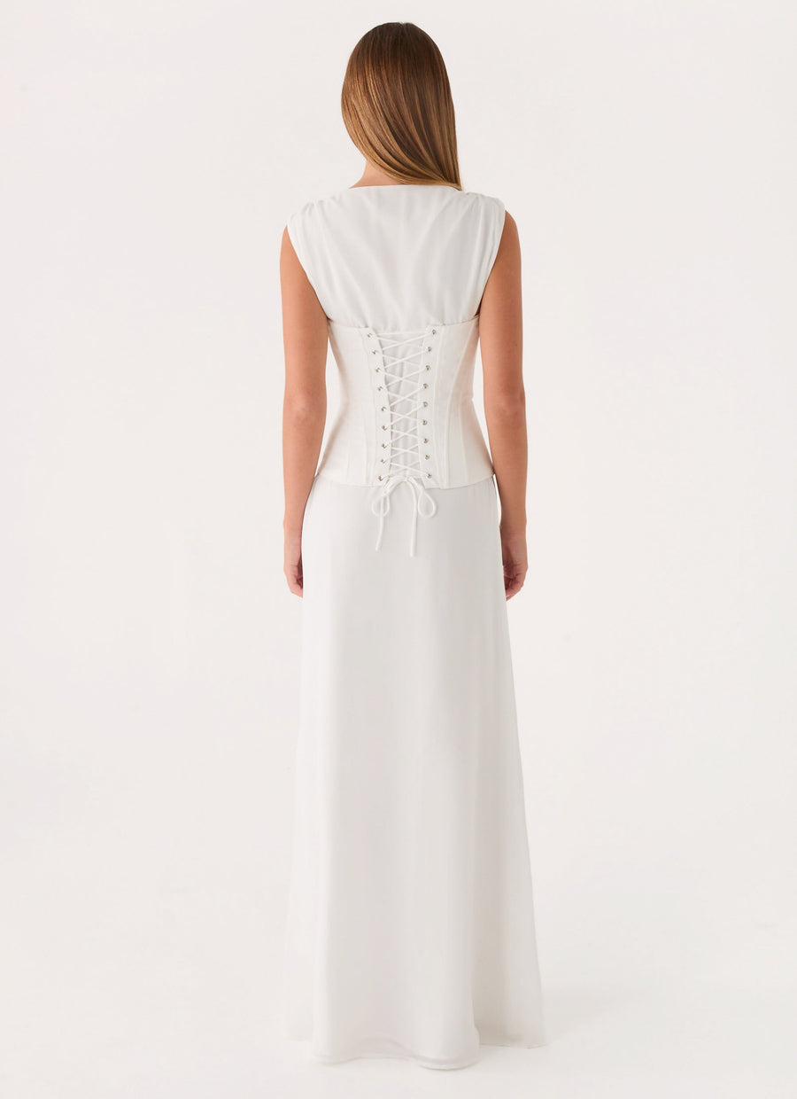 Winello Korsett Maxikjole – Off-White
