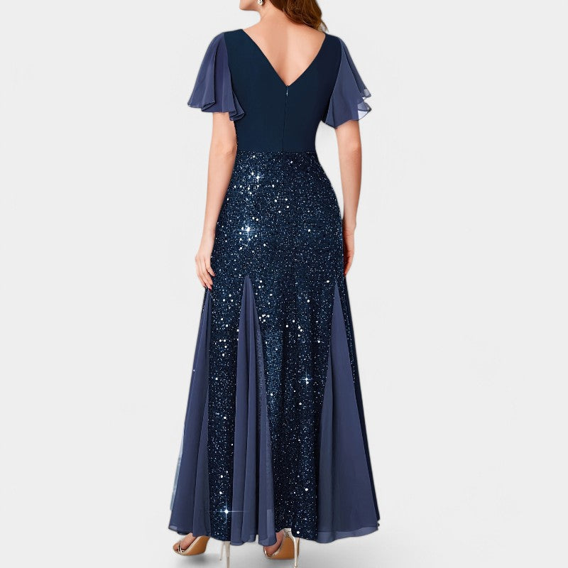 Kvinne Maxikjole med Hjerteutskjæring i Polyester