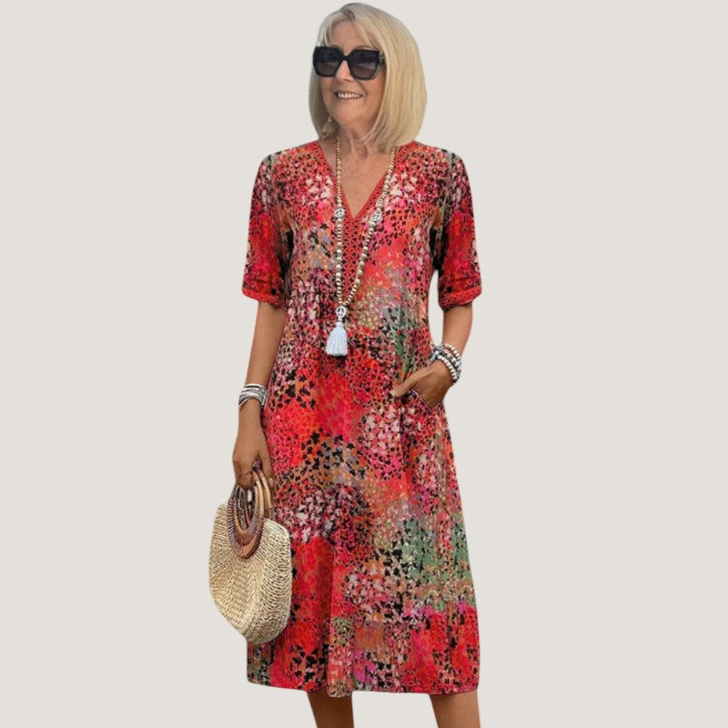 Kvinne Robe Bohemsk Drapert Lett Stoff