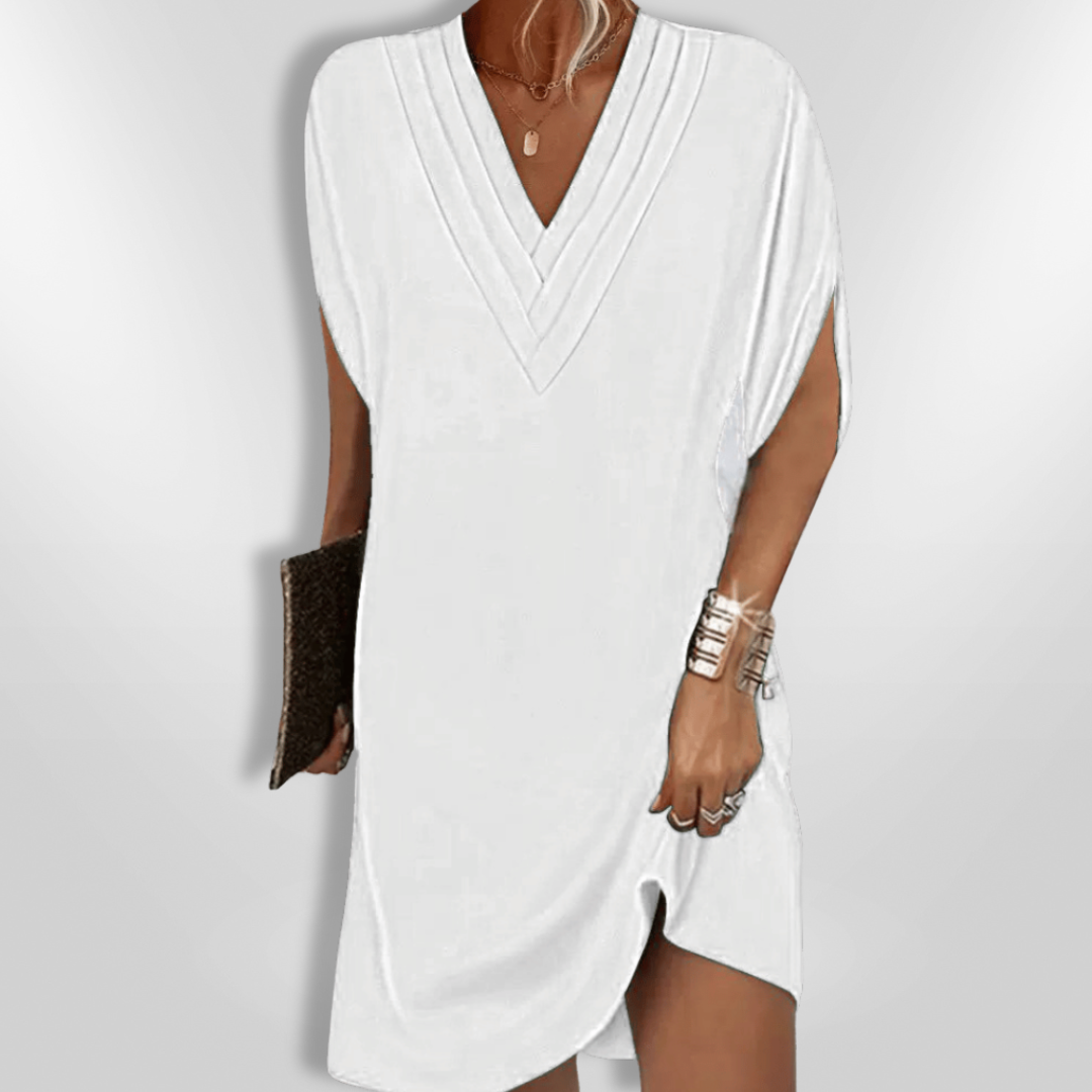 Kvinners Maxi Kjole Drapert Stoff Design Lett Pustende