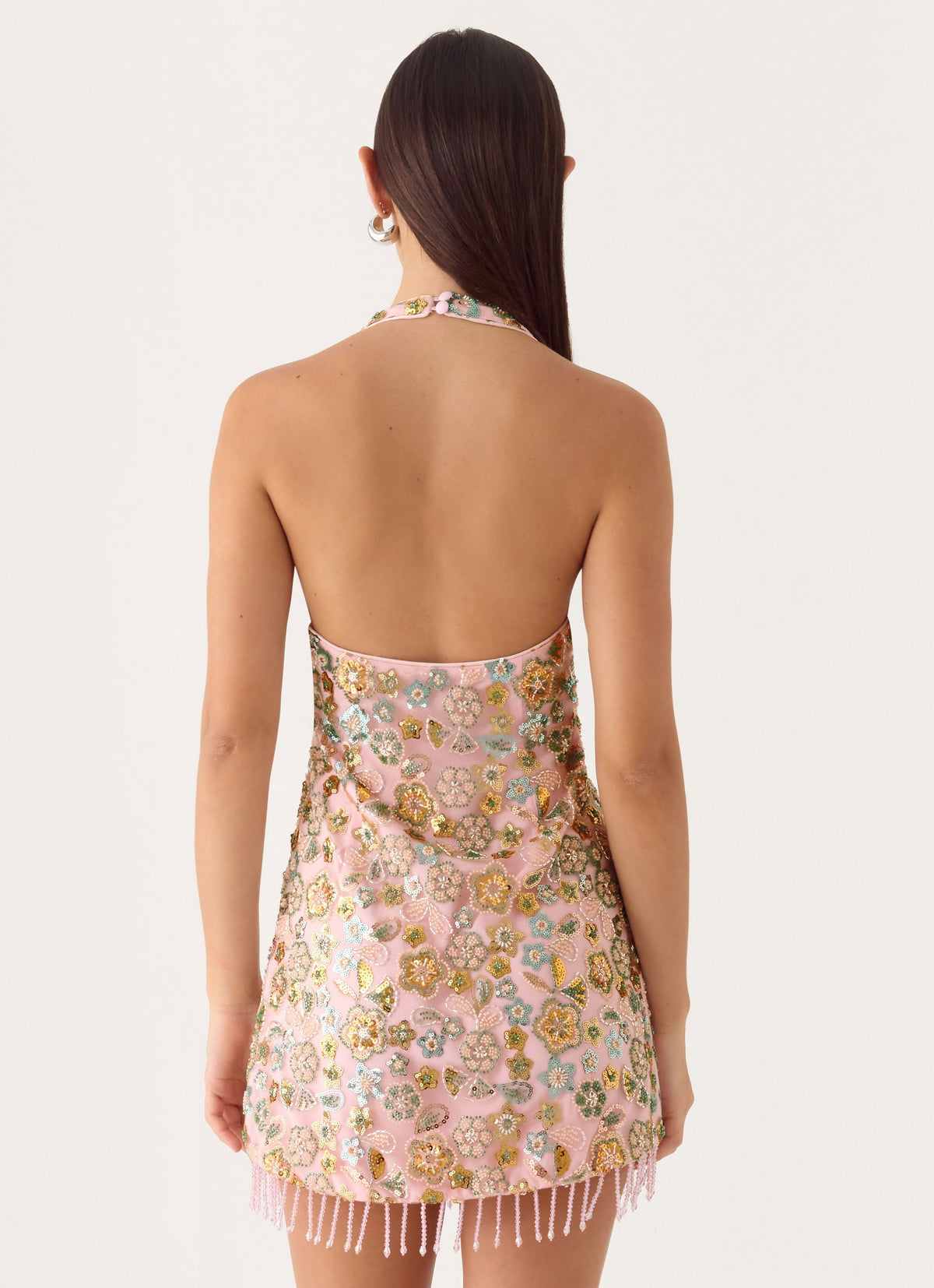 Ellerie Pyntet Minikjole – Rosa